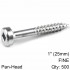 KREG Zinc Pocket Hole Screws 25mm 1.00' #6 Fine Thread Pan Head 500ct