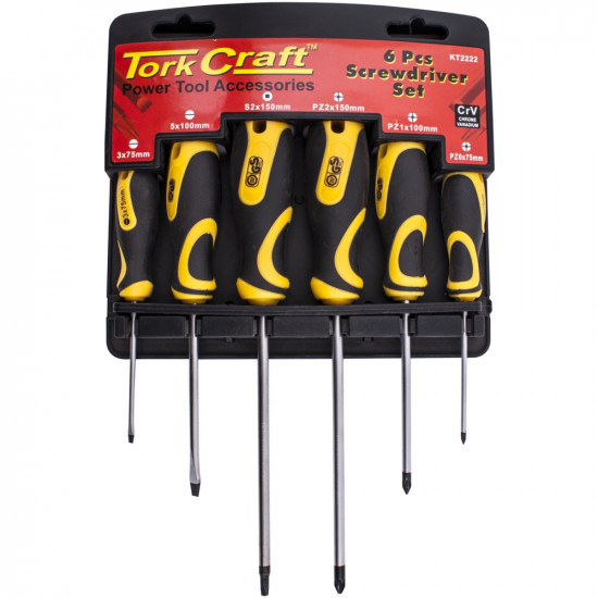 6pc Screwdriver Set With Wall Mountable Rack S2 Pz Sl 6pc Screwdriver Set With Wall Mountable Rack S2 Pz Sl