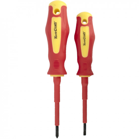 2pc Screwdriver Insulated Vde 3.5x75mm Slotted & Ph1x80mm 2pc Screwdriver Insulated Vde 3.5x75mm Slotted & Ph1x80mm
