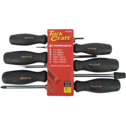 6pc Screwdriver Set Black H&le