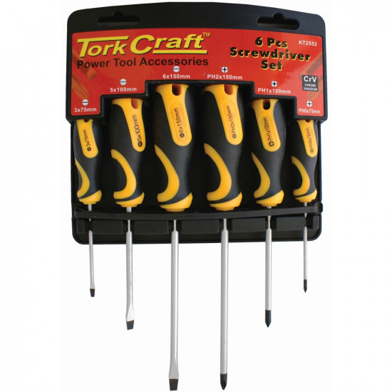 6pc Screwdriver Set With Wall Mountable Rack Ph Sl 6pc Screwdriver Set With Wall Mountable Rack Ph Sl
