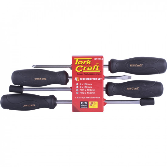 4pc Screwdriver Set Black Handle 4pc Screwdriver Set Black Handle