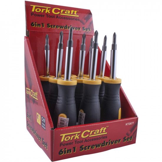 Screwdriver 6 In 1 Crv Bits Per Box Of 9 Screwdriver 6 In 1 Crv Bits Per Box Of 9