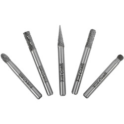 Rotary Burr Set 5 Pc Asstd 6mm Dia Tungsten