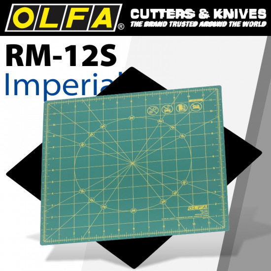 OLFA Rotating Mat Inches Grid 12 X 12 300 X 300mm OLFA Rotating Mat Inches Grid 12 X 12 300 X 300mm