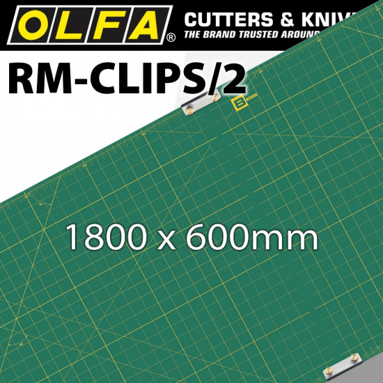 OLFA Mat Set 900 X 600mm X 2 Incl 2 Joining Clips For Rotary Cutters OLFA Mat Set 900 X 600mm X 2 Incl 2 Joining Clips For Rotary Cutters