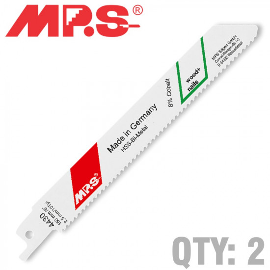 Sabre Saw Blade 10tpi 150 X 130mm Metal 2/pk Sabre Saw Blade 10tpi 150 X 130mm Metal 2/pk