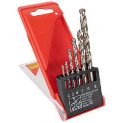 Drill Bit Set 6pc Hss Ground 2-8mm