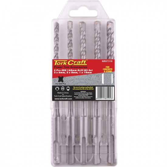 Sds 160mm Drill Bit Set 5pc 2 X6mm, 2 X 8mm, 1x10mm Sds 160mm Drill Bit Set 5pc 2 X6mm, 2 X 8mm, 1x10mm