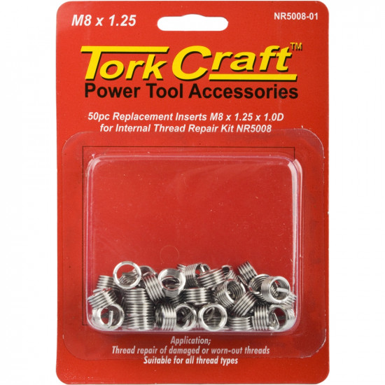 Thread Repair Kit M8 X 1.25 X 1.0d Repl. Inserts For Nr5008 Thread Repair Kit M8 X 1.25 X 1.0d Repl. Inserts For Nr5008