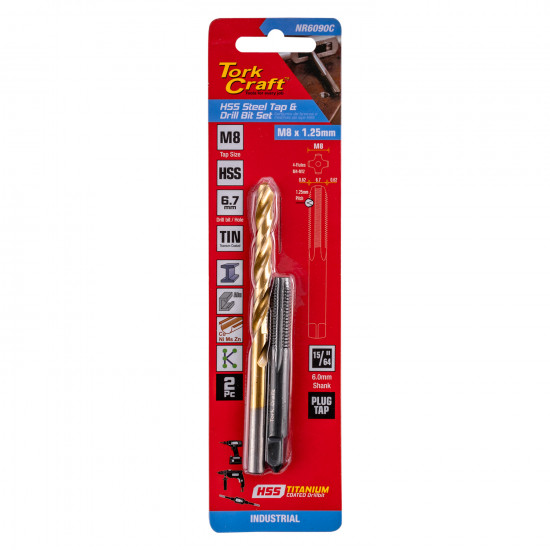 Tap Hss 8x1.25 & Drill 6.7mm 2pc Set