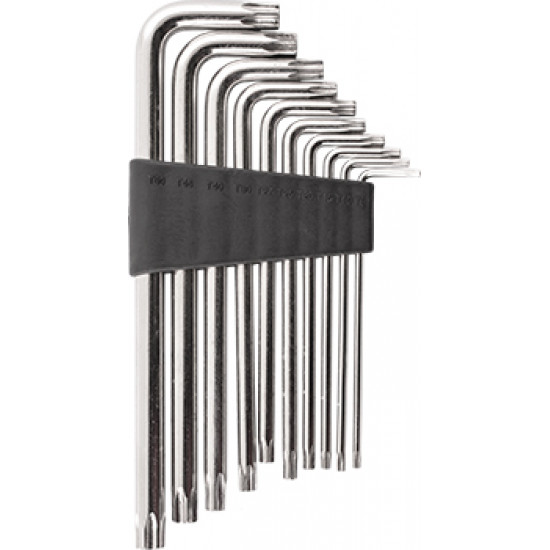 10pc Torx-security Set T9-t50 Cr-v Carded