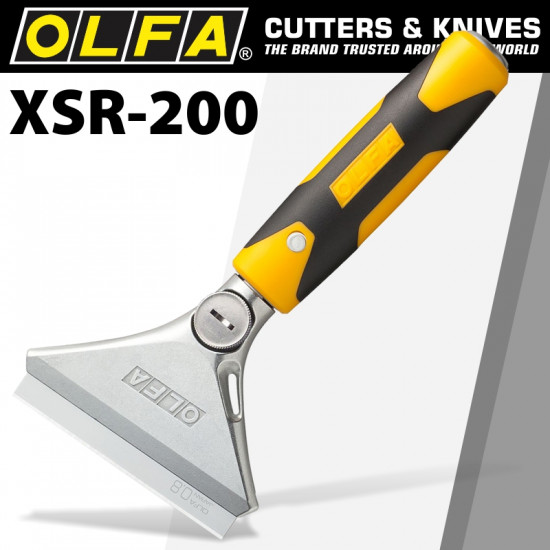 OLFA Heavy Duty Scraper 200mm With 0.8mm Blade And Safety Blade Cover OLFA Heavy Duty Scraper 200mm With 0.8mm Blade And Safety Blade Cover