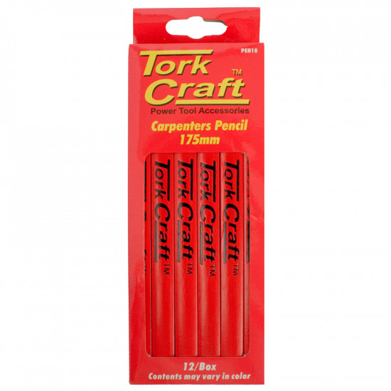 TORK CRAFT Carpenters Pencil 175mm - 12 Per Box TORK CRAFT Carpenters Pencil 175mm - 12 Per Box