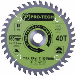 Saw Blade Tct 160 X 2.2 X 20 X 40t Wood Prof.