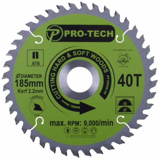 Saw Blade Tct 185 X 2.2 X 30 X 40t Wood Prof. Saw Blade Tct 185 X 2.2 X 30 X 40t Wood Prof.
