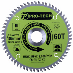 Saw Blade Tct 185 X 2.2 X 30 X 60t Wood Prof.