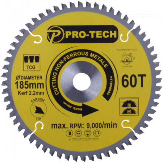Saw Blade Tct 185 X 2.2 X 20 X 60t Alum. Prof. Saw Blade Tct 185 X 2.2 X 20 X 60t Alum. Prof.