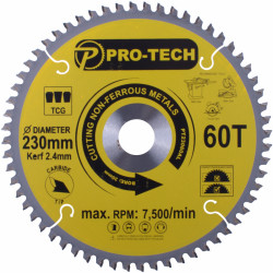 Saw Blade Tct 230 X 2.4 X 30 X 60t Alum. Prof.