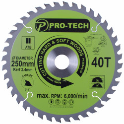 Saw Blade Tct 250 X 2.4 X 30 X 40t Wood Prof.