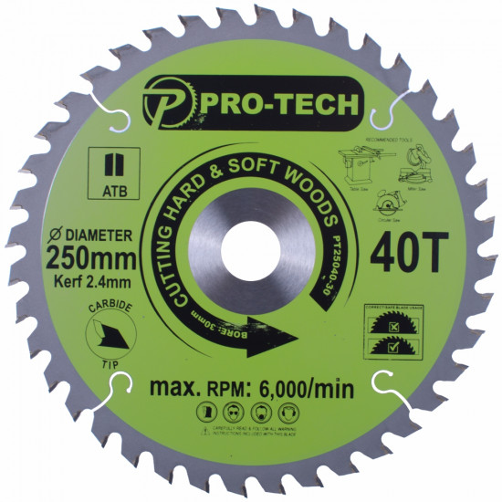 Saw Blade Tct 250 X 2.4 X 30 X 40t Wood Prof. Saw Blade Tct 250 X 2.4 X 30 X 40t Wood Prof.