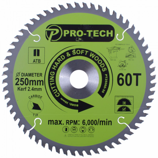 Saw Blade Tct 250 X 2.4 X 30 X 60t Wood Prof. Saw Blade Tct 250 X 2.4 X 30 X 60t Wood Prof.