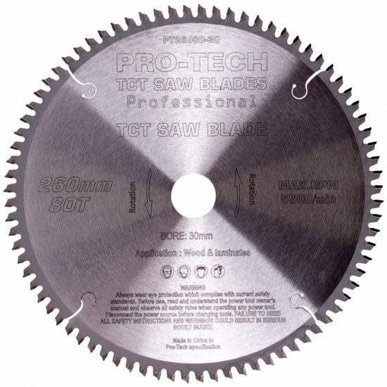 Saw Blade Tct 260x2.5x30x80t Wood Prof. PRO-TECH Fes. Kapex Saw Blade Tct 260x2.5x30x80t Wood Prof. PRO-TECH Fes. Kapex