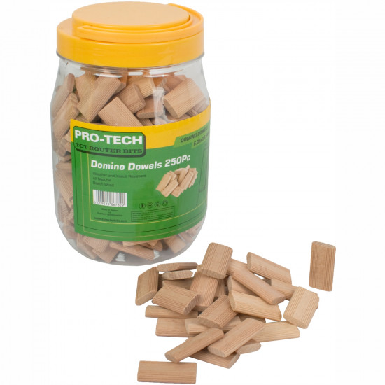 Domino Tenon 6x40mm 250pc Jar Beech Wood Domino Tenon 6x40mm 250pc Jar Beech Wood