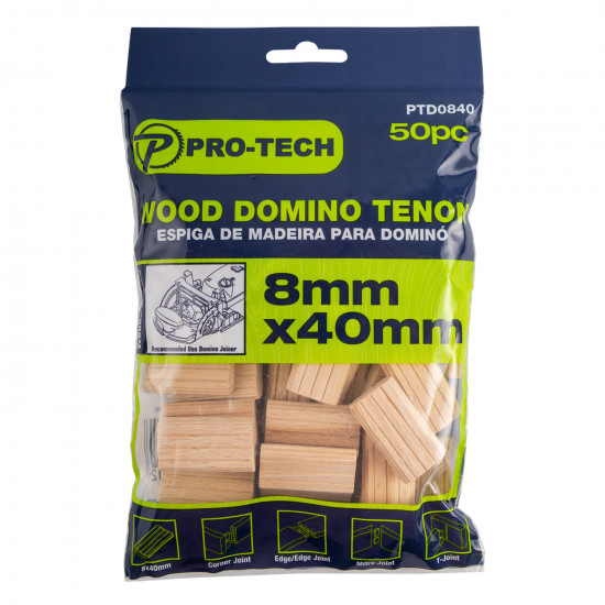 Domino Tenon 8x40mm 50pc Pack Beech Wood Domino Tenon 8x40mm 50pc Pack Beech Wood