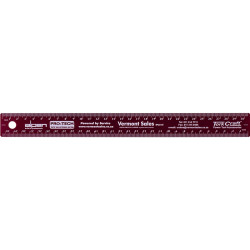 300mm Cork Backed Stainless Steel Ruler Red