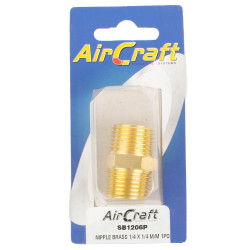 Nipple Brass 1/4x1/4 M/m 1pc Pack