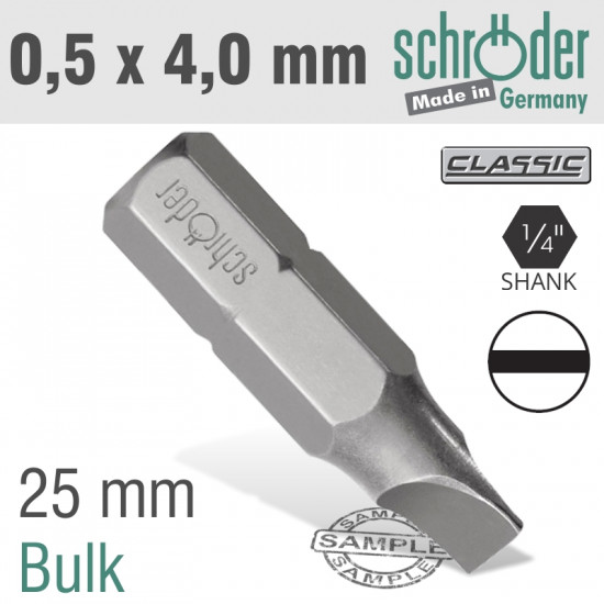 Slotted Bit 0.5x4.0 25mm Bulk Slotted Bit 0.5x4.0 25mm Bulk