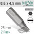 Slotted Bit 0.6x4.5mm 25mm 2cd