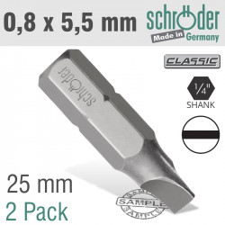 Slotted Bit 0.8x5.5mm 25mm 2cd