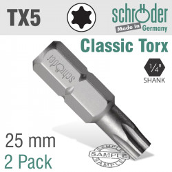 Torx Tx5 Classic Bit 25mm 2cd