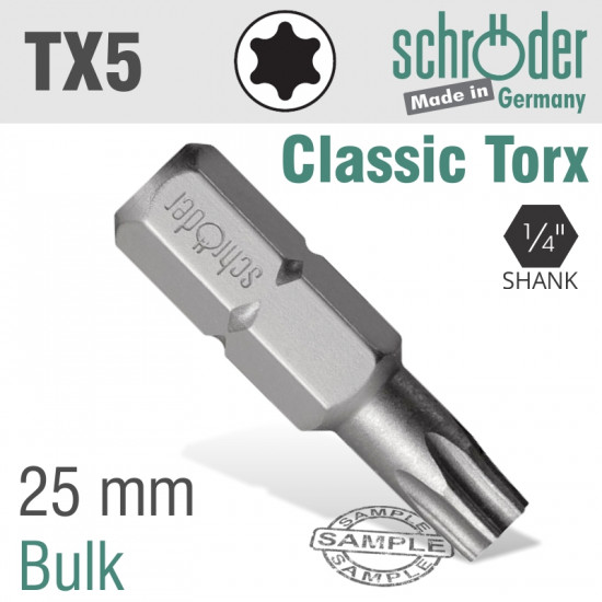 Torx Tx 5 Classic Bit 25mm Torx Tx 5 Classic Bit 25mm