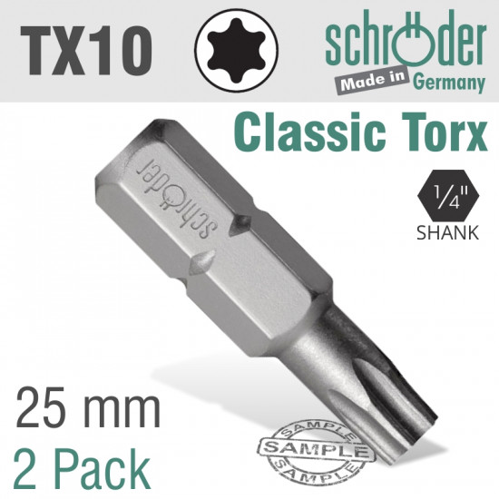 Torx Tx10 Classic Bit 25mm 2cd Torx Tx10 Classic Bit 25mm 2cd