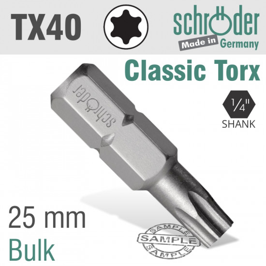 Torx Tx 40 Classic Bit 25mm Torx Tx 40 Classic Bit 25mm