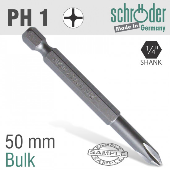 Phillips No.1 X 50mm Classic Power Bit Phillips No.1 X 50mm Classic Power Bit