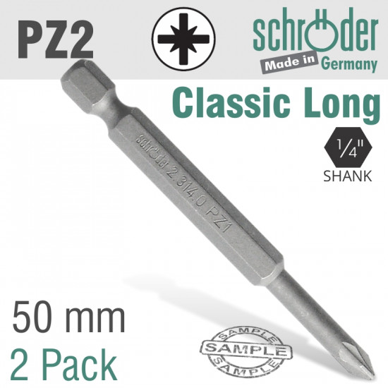 Pozi No.2 X 50mm Classic Power Bit 2cd Pozi No.2 X 50mm Classic Power Bit 2cd