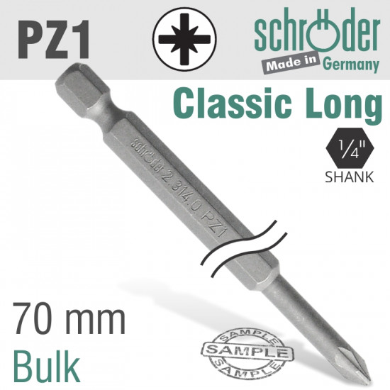 Pozi.no.1 70mm Power Bit Bulk Pozi.no.1 70mm Power Bit Bulk