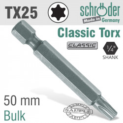 Torx Tx25 Classic Power Bit 50mm Bulk