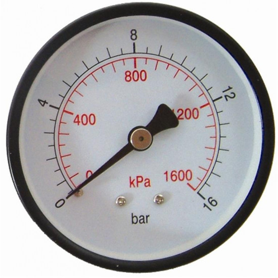 Press. Gauge 63mm Rear Fit 1/4'0-16bar 0-1600kpa Press. Gauge 63mm Rear Fit 1/4'0-16bar 0-1600kpa