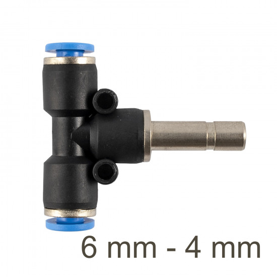 Red. Insert T-joint Pu 6mm - 4mm Red. Insert T-joint Pu 6mm - 4mm