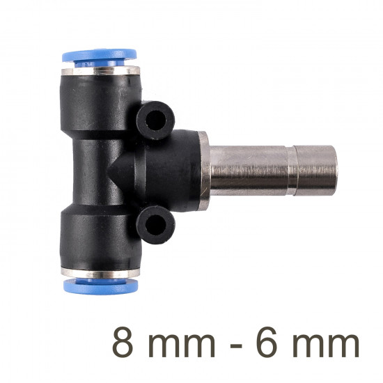 Red. Insert T-joint Pu 8mm - 6mm Red. Insert T-joint Pu 8mm - 6mm