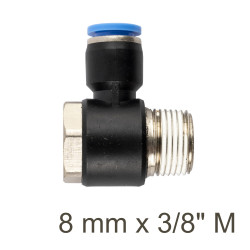Swivel Elbow Pu 8mm X 3/8' M