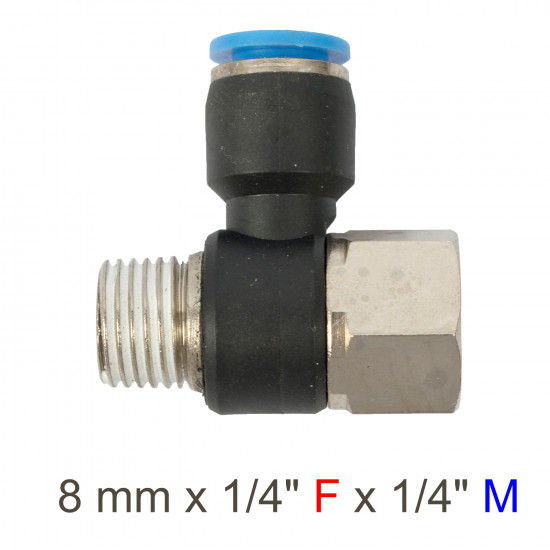 Pu Hose Fitting Tee 8mm X 1/4'f X 1/4'm Pu Hose Fitting Tee 8mm X 1/4'f X 1/4'm