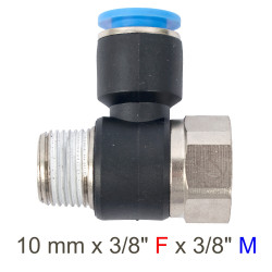 Pu Hose Fitting Tee 10mm X 3/8'f X 3/8'm