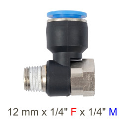 Pu Hose Fitting Tee 12mm X 1/4'f X 1/4'm