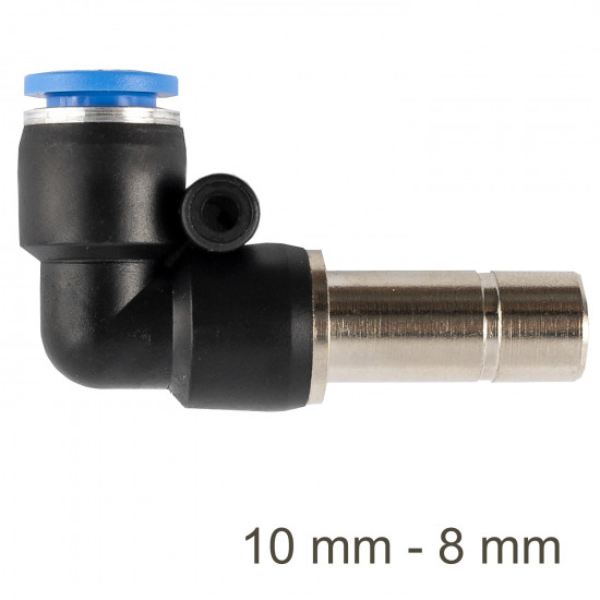 Red. Insert Elbow Pu 10mm - 8mm Red. Insert Elbow Pu 10mm - 8mm